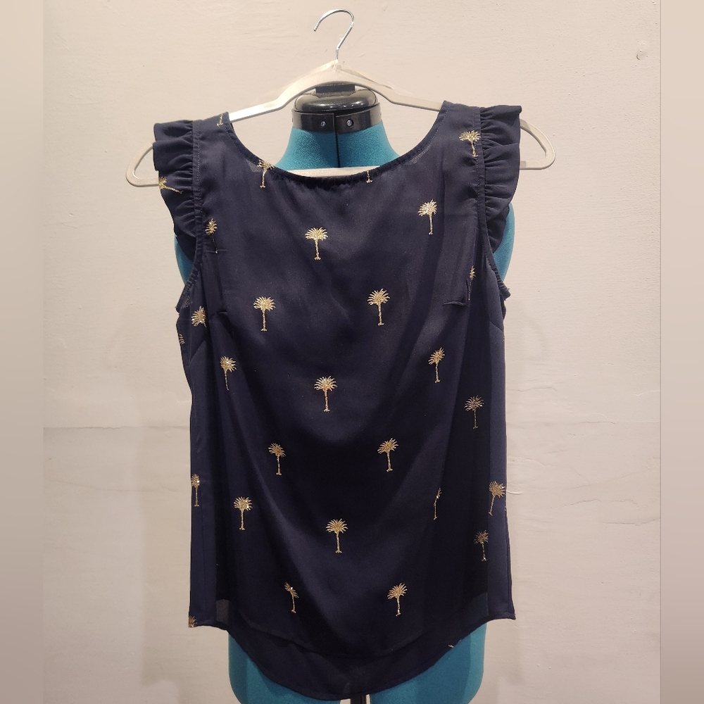 Cute palm tree breezy professional and cute blouse